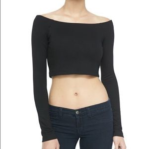 Torn by Ronny Kobo Black Crop Top Size Small